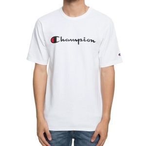 Champion white athletic logo tee NWT